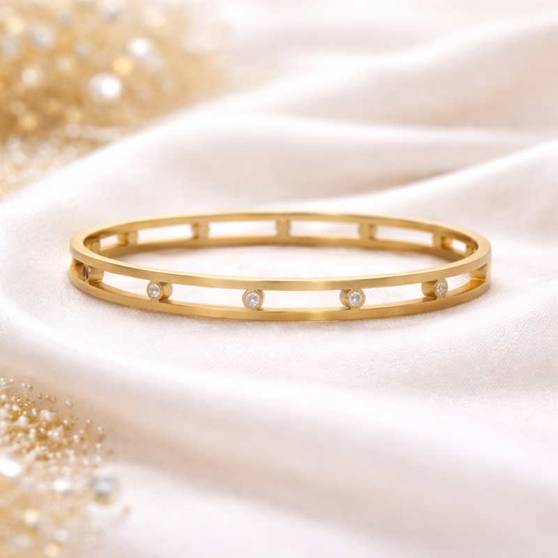 Minimal Open-Frame Studded Bracelet