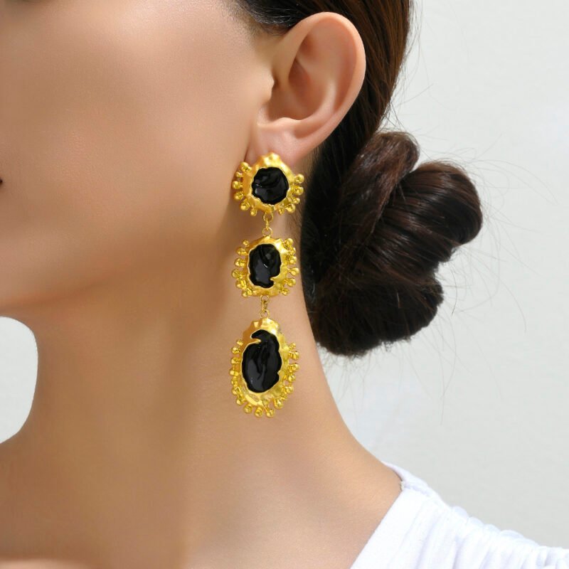 Rhinestones Dangling Earrings