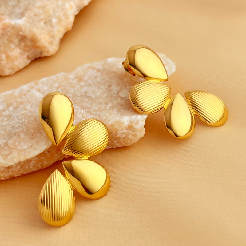 Gold Plated Flower Anti Tarnish Studs