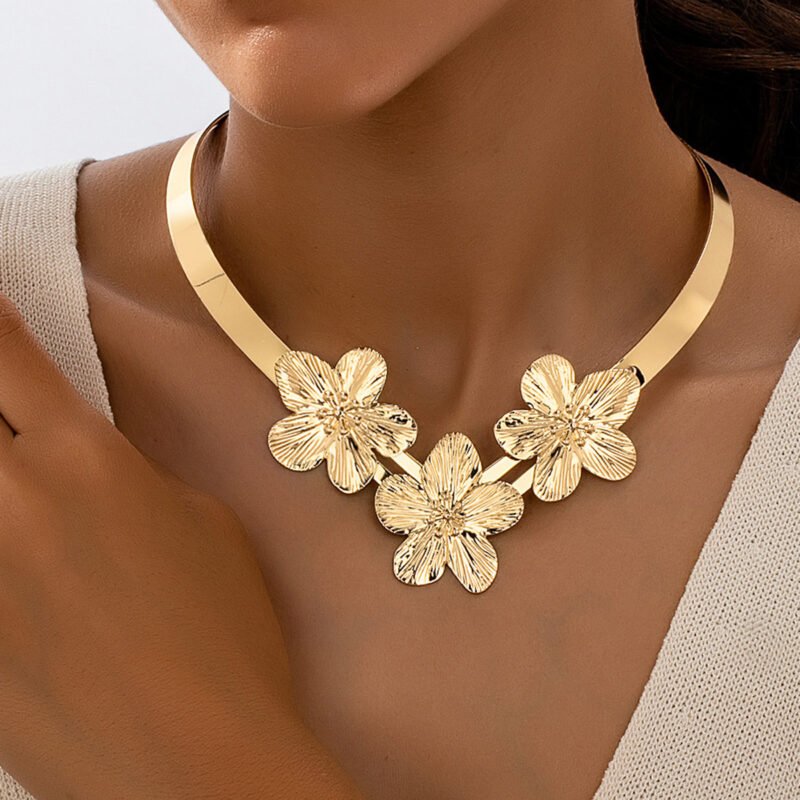 Floral Classic V Shaped Statement Necklace