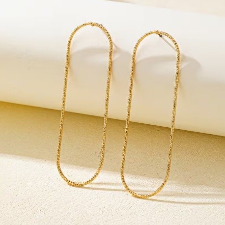 2pcs/Set Chic Textured Geometric Oval Stud Earrings for Women, Suitable for Daily Wear