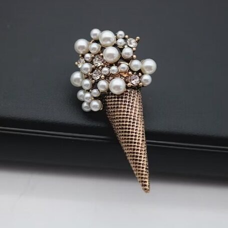 1pc Vintage Women Men Ice-cream Classic Design Brooch Badges Fashion Elegant Lady Exquisite Pin Hat brooch