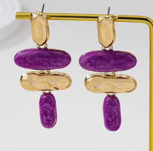 1 Pair of Fashionable, Trendy, and Versatile Vintage Teardrop Geometric Earrings